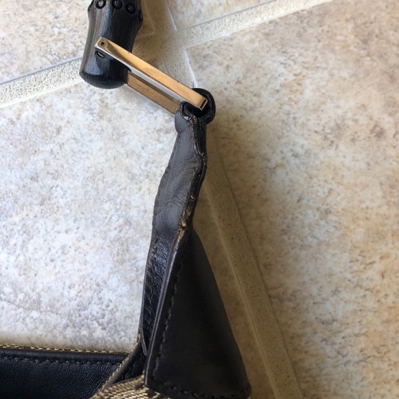 ❌SOLD❌ Gucci Bamboo Handle Tie Shoulder Bag - Picture 6 of 8